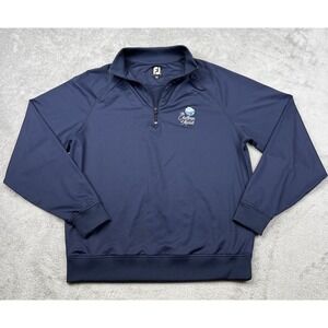FootJoy Golf Jacket Men's Medium‎ Quarter Zip Blue Pullover Challenge At Manele